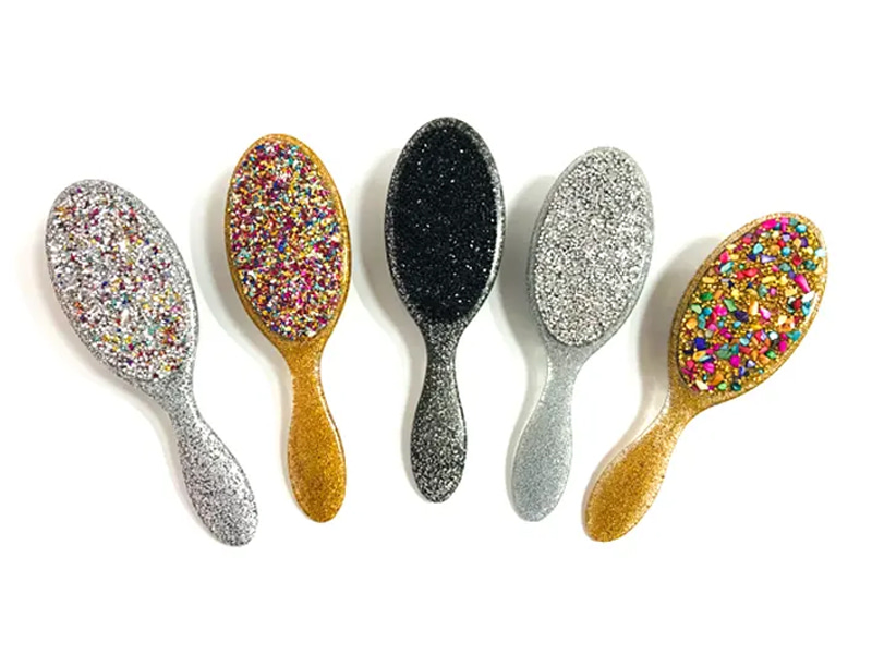 Ovalna plastična četka za kosu Jewelry Bling s ručkom
