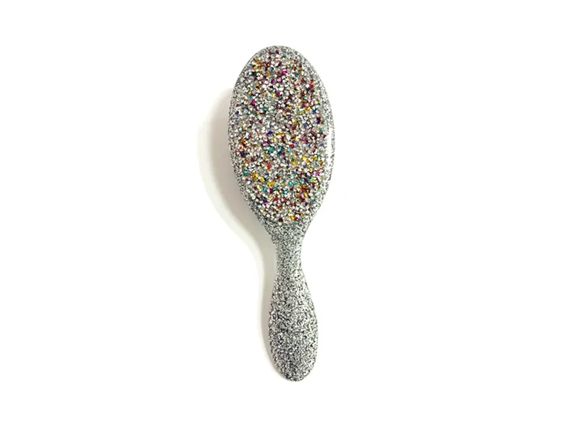 Ovalna plastična četka za kosu Jewelry Bling s ručkom