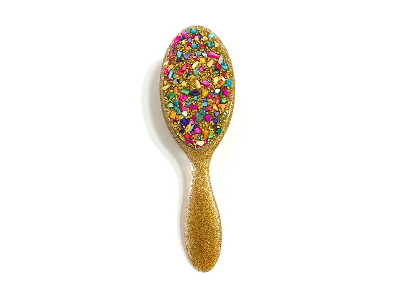 Ovalna plastična četka za kosu Jewelry Bling s ručkom